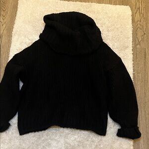 NWT Anthropologie Black Cowl Neck Sweater. XS